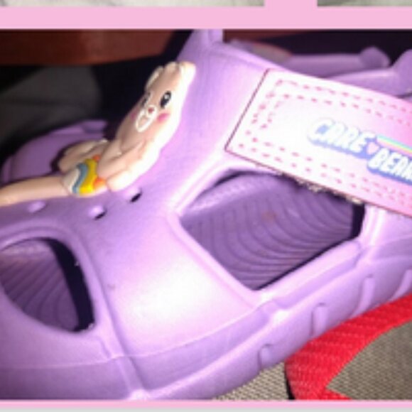 Care Bears Purple Clogs Summer Sandals Shoes Size Little Girls 6 - Rare HTF - Picture 3 of 3
